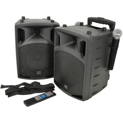 QTX PAV8 Système de Sonorisation Portable 8" avec Microphones Sans-Fil - Publicité QTX PAV8 Système de Sonorisation Portable 8" avec Microphones Sans-Fil - Publicité