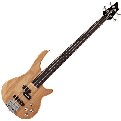 Guitare Basse Chicago Fretless par Gear4music Naturel - Publicité Guitare Basse Chicago Fretless par Gear4music Naturel - Publicité