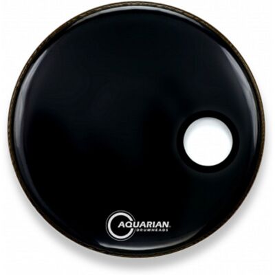 Aquarian Classic Black Gloss 24 Ported Bass Drum Head - Publicité Aquarian Classic Black Gloss 24 Ported Bass Drum Head - Publicité