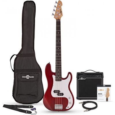 Gear4Music Pack avec Guitare Basse LA et Ampli 15 W Rouge - Publicité Gear4Music Pack avec Guitare Basse LA et Ampli 15 W Rouge - Publicité
