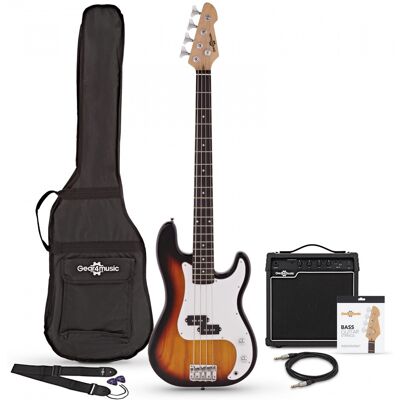 Gear4Music Pack avec Guitare Basse LA et Ampli 15 W Sunburst - Publicité Gear4Music Pack avec Guitare Basse LA et Ampli 15 W Sunburst - Publicité