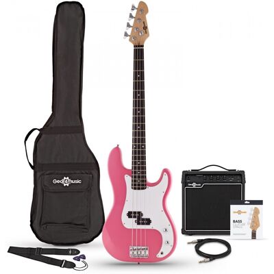 Gear4Music Pack avec Guitare Basse LA et Ampli 15 W Rose - Publicité Gear4Music Pack avec Guitare Basse LA et Ampli 15 W Rose - Publicité
