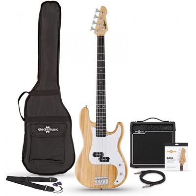 Gear4Music Pack avec Guitare Basse LA et Ampli 15 W Naturel - Publicité Gear4Music Pack avec Guitare Basse LA et Ampli 15 W Naturel - Publicité