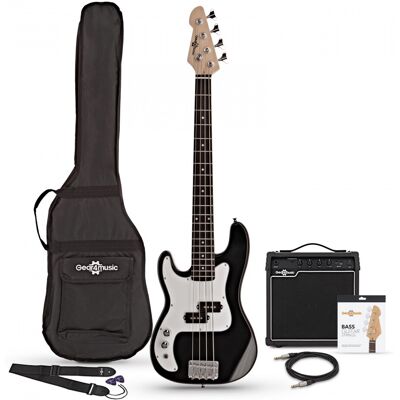Gear4Music Pack avec Guitare Basse LA Taille 3/4 pour Gaucher et Ampli 15 W Noir - Publicité Gear4Music Pack avec Guitare Basse LA Taille 3/4 pour Gaucher et Ampli 15 W Noir - Publicité