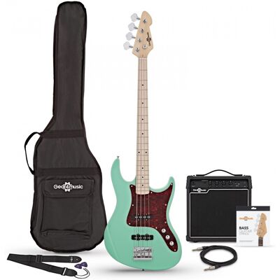 Gear4Music Guitare Basse LA II + Pack Ampli Tweed 15 W Seafoam Green - Publicité Gear4Music Guitare Basse LA II + Pack Ampli Tweed 15 W Seafoam Green - Publicité