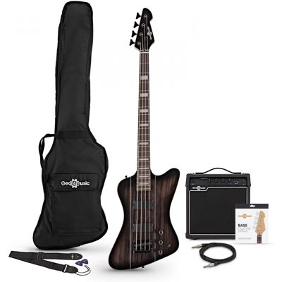 Gear4Music Pack avec Guitare Basse Harlem Z et Ampli 15 W Trans Black - Publicité Gear4Music Pack avec Guitare Basse Harlem Z et Ampli 15 W Trans Black - Publicité