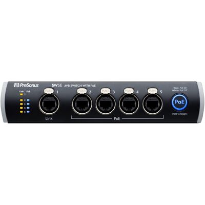 PreSonus SW5E Switch AVB avec PoE - Interface audio Ethernet - Publicité PreSonus SW5E Switch AVB avec PoE - Interface audio Ethernet - Publicité