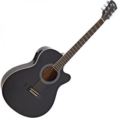 Guitare Électro-Acoustique à Pan Coupé par Gear4music Noir - Publicité Guitare Électro-Acoustique à Pan Coupé par Gear4music Noir - Publicité