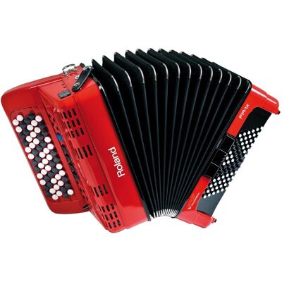Roland FR-1XB Compact Button Type V-Accordion with Speakers Red - Publicité Roland FR-1XB Compact Button Type V-Accordion with Speakers Red - Publicité