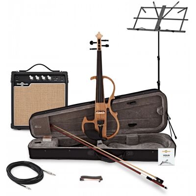 Violon Électrique par Gear4music Natural avec Pack Ampli - Publicité Violon Électrique par Gear4music Natural avec Pack Ampli - Publicité