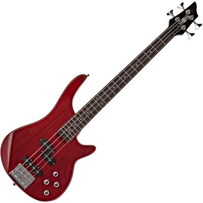 Guitare Basse Chicago 3/4 par Gear4music Trans Red - Publicité Guitare Basse Chicago 3/4 par Gear4music Trans Red - Publicité