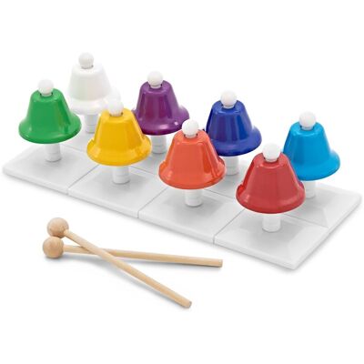 Ensemble de 8 Cloches de Table Multicolores par Gear4music - Publicité Ensemble de 8 Cloches de Table Multicolores par Gear4music - Publicité
