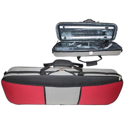 GSJ Two Tone Oblong Violin Case 4/4 Red and Grey - Publicité GSJ Two Tone Oblong Violin Case 4/4 Red and Grey - Publicité