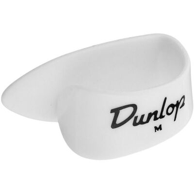 Dunlop White Plastic Thumbpicks Medium Pack Of 4 - Publicité Dunlop White Plastic Thumbpicks Medium Pack Of 4 - Publicité
