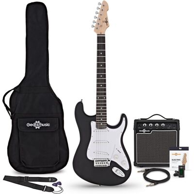 Gear4Music Guitare Électrique LA Noir Ampli de Guitare 10 W & Pack dAccessoires - Publicité Gear4Music Guitare Électrique LA Noir Ampli de Guitare 10 W & Pack dAccessoires - Publicité