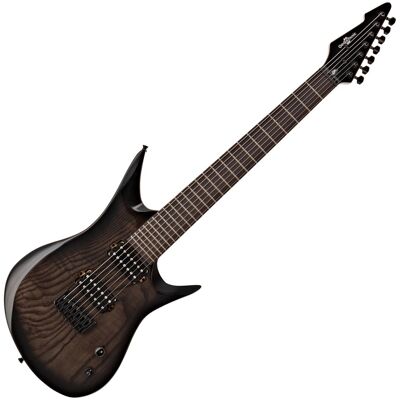 Guitare Électrique 7 Cordes Harlem 7 par Gear4music Trans Black - Publicité Guitare Électrique 7 Cordes Harlem 7 par Gear4music Trans Black - Publicité