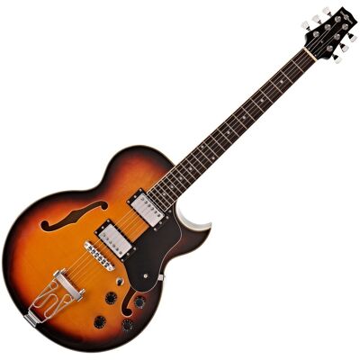 Guitare Semi-Acoustique San Diego par Gear4music Sunburst - Publicité Guitare Semi-Acoustique San Diego par Gear4music Sunburst - Publicité