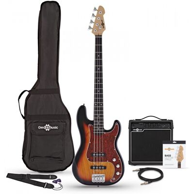 Pack avec Guitare Basse LA Select et Ampli 15 W par Gear4music Sunburst - Publicité Pack avec Guitare Basse LA Select et Ampli 15 W par Gear4music Sunburst - Publicité
