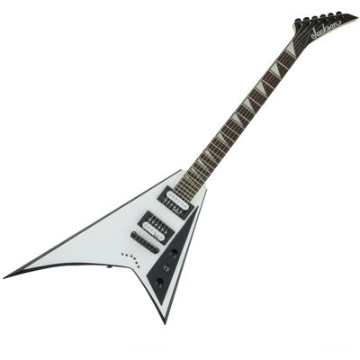 Jackson JS Series Rhoads JS32T AF White with Black Bevels - Publicité Jackson JS Series Rhoads JS32T AF White with Black Bevels - Publicité