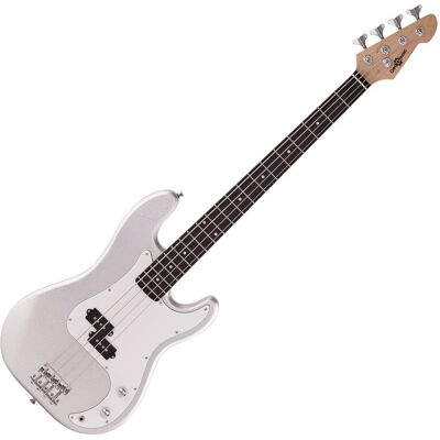 Guitare Basse LA par Gear4music Silver Flake - Publicité Guitare Basse LA par Gear4music Silver Flake - Publicité