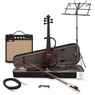 Violon Électrique par Gear4music Trans Red avec Pack Ampli - Publicité Violon Électrique par Gear4music Trans Red avec Pack Ampli - Publicité