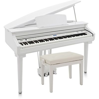 GDP-200 Piano à Queue Numérique avec Siège par Gear4music blanc brillant - Publicité GDP-200 Piano à Queue Numérique avec Siège par Gear4music blanc brillant - Publicité