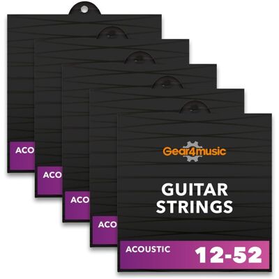 Gear4Music Lot de 5 Paquets de Cordes Guitare Acoustique 80/20 Léger - Publicité Gear4Music Lot de 5 Paquets de Cordes Guitare Acoustique 80/20 Léger - Publicité