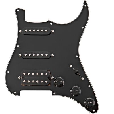 Gear4Music Guitarworks Pickguard HSS Prémonté Noir - Publicité Gear4Music Guitarworks Pickguard HSS Prémonté Noir - Publicité