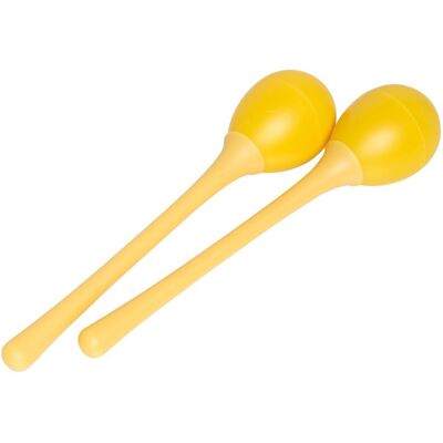 Stagg Long Handled Plastic Egg Maracas Yellow - Publicité Stagg Long Handled Plastic Egg Maracas Yellow - Publicité