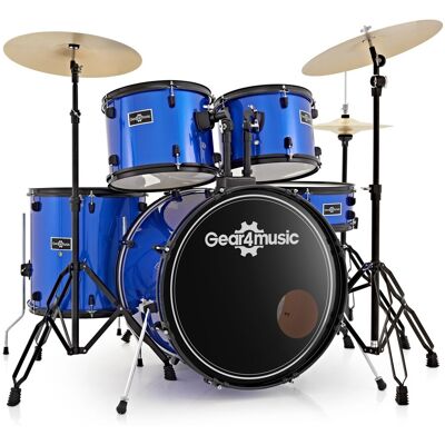 Gear4Music BDK-1plus Batterie de Taille Standard pour Débutants Bleu - Publicité Gear4Music BDK-1plus Batterie de Taille Standard pour Débutants Bleu - Publicité