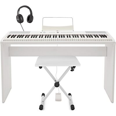 Pack Complet Piano de Scène SDP-2 par Gear4music Blanc - Publicité Pack Complet Piano de Scène SDP-2 par Gear4music Blanc - Publicité