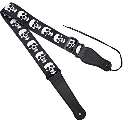 Sangle de Guitare par Gear4music Noir Skulls - Publicité Sangle de Guitare par Gear4music Noir Skulls - Publicité