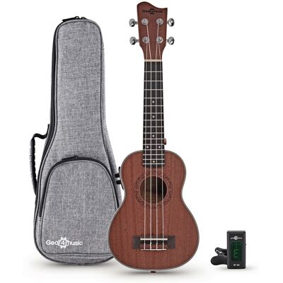 Pack Ukulélé Électro-Acoustique Soprano en Sapelli par Gear4music - Publicité Pack Ukulélé Électro-Acoustique Soprano en Sapelli par Gear4music - Publicité