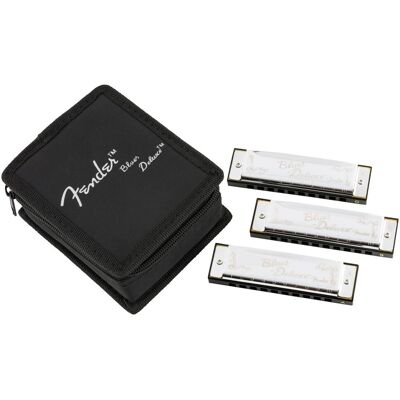 Fender Blues Deluxe Harmonica (3 Pack) - Publicité Fender Blues Deluxe Harmonica (3 Pack) - Publicité