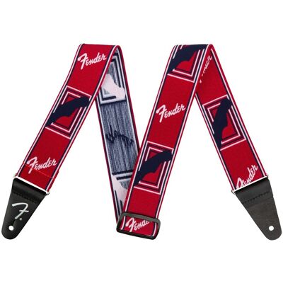 Fender Weighless 2" Monogram Strap Red/White/Blue - Publicité Fender Weighless 2" Monogram Strap Red/White/Blue - Publicité