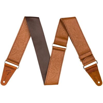 Fender Tooled Leather 2" Strap Brown - Publicité Fender Tooled Leather 2" Strap Brown - Publicité