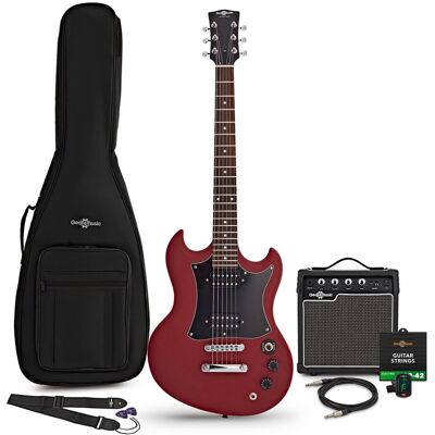 Gear4Music Pack Guitare Électrique Brooklyn + Ampli 15 W Rouge - Publicité Gear4Music Pack Guitare Électrique Brooklyn + Ampli 15 W Rouge - Publicité