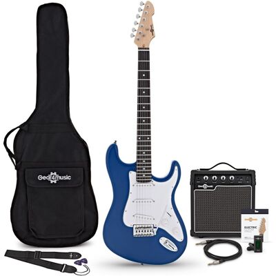 Gear4Music Guitare Électrique LA Bleu Ampli de Guitare 10 W & Pack dAccessoires - Publicité Gear4Music Guitare Électrique LA Bleu Ampli de Guitare 10 W & Pack dAccessoires - Publicité