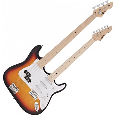 Guitare et Basse LA à Double Manche par Gear4music Sunburst - Publicité Guitare et Basse LA à Double Manche par Gear4music Sunburst - Publicité