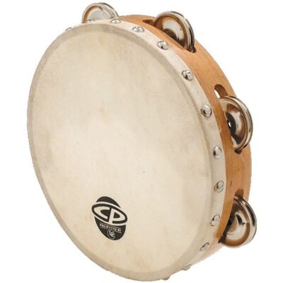 Latin Percussion CP Wood 8" Calfskin Tambourine - Publicité Latin Percussion CP Wood 8" Calfskin Tambourine - Publicité