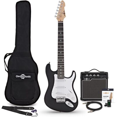 Gear4Music Guitare Électrique LA 3/4 Noire Ampli Guitare de 10 W & Pack dAccessoires - Publicité Gear4Music Guitare Électrique LA 3/4 Noire Ampli Guitare de 10 W & Pack dAccessoires - Publicité