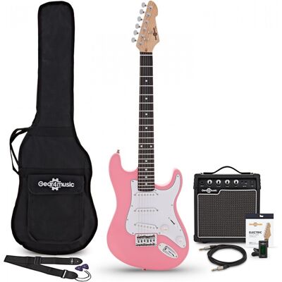 Gear4Music Guitare Électrique LA 3/4 Rose Ampli Guitare de 10 W & Pack dAccessoires - Publicité Gear4Music Guitare Électrique LA 3/4 Rose Ampli Guitare de 10 W & Pack dAccessoires - Publicité