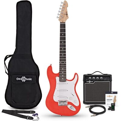 Gear4Music Guitare Électrique LA 3/4 Rouge Ampli Guitare de 10 W & Pack dAccessoires - Publicité Gear4Music Guitare Électrique LA 3/4 Rouge Ampli Guitare de 10 W & Pack dAccessoires - Publicité
