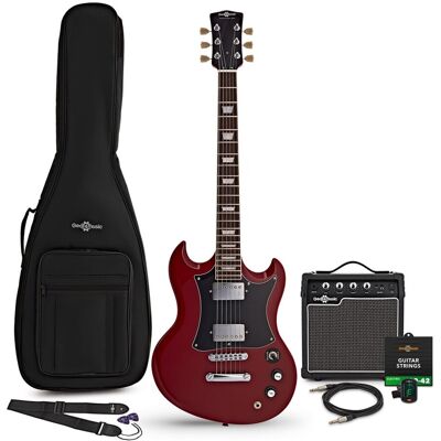 Gear4Music Pack Guitare Électrique Brooklyn Select + Ampli 15 W Rouge - Publicité Gear4Music Pack Guitare Électrique Brooklyn Select + Ampli 15 W Rouge - Publicité