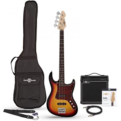 Gear4Music Pack avec Guitare Basse LA II + Ampli Tweed 15 W Sunburst - Publicité Gear4Music Pack avec Guitare Basse LA II + Ampli Tweed 15 W Sunburst - Publicité