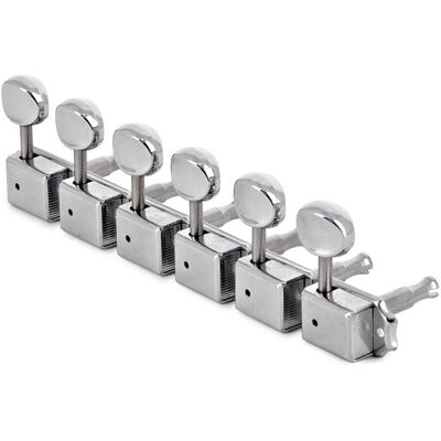 Gear4Music Guitarworks Tuning Machines 6-In-Line Vintage Button Keys Chrome - Publicité Gear4Music Guitarworks Tuning Machines 6-In-Line Vintage Button Keys Chrome - Publicité