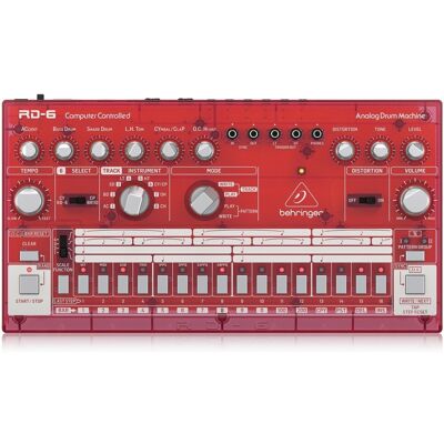 Behringer RD-6 Drum Machine Transparent Red - Publicité Behringer RD-6 Drum Machine Transparent Red - Publicité