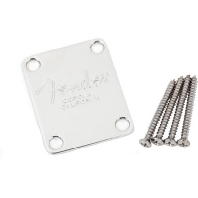 Fender 4-Bolt American Series Bass Neck Plate Chrome - Publicité Fender 4-Bolt American Series Bass Neck Plate Chrome - Publicité