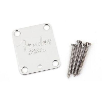 Fender 4-Bolt American Series Guitar Neck Plate Chrome - Publicité Fender 4-Bolt American Series Guitar Neck Plate Chrome - Publicité