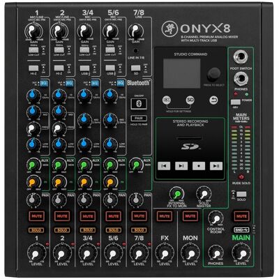 Mélangeur Mackie Onyx8 8 Canaux - Analogique avec USB - Publicité Mélangeur Mackie Onyx8 8 Canaux - Analogique avec USB - Publicité
